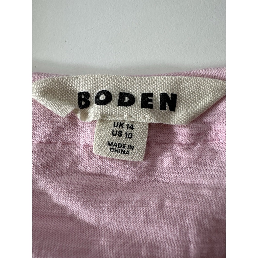 Boden Top Women's size US 10 Pink Sleeveless Essential Cotton Stretch Formal - Picture 4 of 8